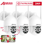 ANRAN CCTV Camera System Security Home Outdoor 2K 360° 2Way Audio Alarm Wireless