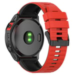 Garmin Fenix 7 Pro Tofarget klokkerem - rød og svart