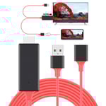 Câble Adaptateur Hdmi Vers Usb,Câble Dongle Femelle Vers Hdmi Mâle Hdtv Pour Téléphone Android Os Vers Écran Tv Projecteur(Rouge)