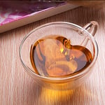 Mcottage Heart Shaped Double Walled Insulated Glass Coffee Mugs or Tea Cups Double Wall Glass 6/8 oz Clear with Handle