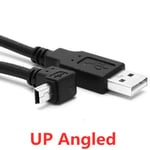 Câble de synchronisation de données USB 2.0 vers mini USB coudé à 90 degrés 5 broches B mâle vers mâle 0,5 m 1,8 m 5 m cordon de charge pour appareil photo MP3,25 cm - coudé vers le haut