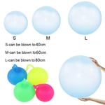 Children Outdoor Soft Air Water Filled Bubble Ball Blow Up Ballo Yellow 60cm