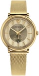 Versace VBQ070017 V Circle Guldfarvet/Gul guldtonet stål Ø42 mm