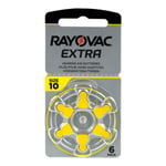 Rayovac Extra Hörapparatsbatterier storlek 10. 6st batterier i en karta. 