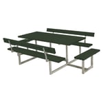 PLUS Picknickbord Basic med Påbyggnad 260 cm Grön Bord-/Bänkset m/1 ryggstöd + 2 påbyggnader 185815-11