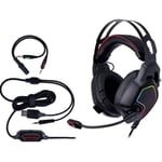 Gaming Headset Headphones RGB LED Backlight Microphone USB PC PS4 Xbox Mini Jack