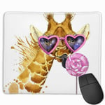 Funny Giraffe Mouse Pad with Stitched Edge, Computer Mouse Pad with Non-Slip Rubber Base for Computers, Laptop, PC, Gmaing, Work, Mouse Pad