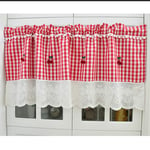 1pcs-Lattice Half Kitchen Curtains Ready Made Cafe Curtains Handmade Cotton Linen Short Curtain Home Decoration Small Curtain for Bedroom Door Living Room Bathroom Kitchen Small Windows