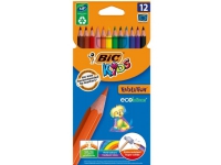 Färgpennor BIC Kids Evolution, färgassorterade, ask med 12 stycken.