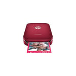 HP Sprocket Imprimante Photo portable (Bluetooth, impression couleur sans encre) Rouge + ZINK Papier (10 feuilles, 5 x 7,6 cm, dos autocollant)