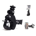 Camera Super Clamp, Universal Quick Release Pipe Bar Clamp Mounts With 1/4"-20 Threaded Head Cameras and Nootle Ipad Mounts Works For Tripods, Music Stands, Microphone Stands, Any Pipe Or Bar That Is Up To 1.5 Inches In Diameter Also Motorcycles, Bikes, A