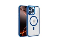 Cool Iphone 16 Pro Max Mag Case Transparent Blue/Blue Edge/Magnetic Compat 8434847075563