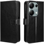 Redmi Note 13 Pro 5G (2024) Flip Wallet Case - Black 3 Card Slots, Cash Compartment, Magnetic Clip