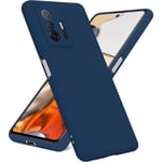 Skyddsfodral för Xiaomi Mi 11T Pro - E.F.CONNECTION - Stötsäker flytande silikon - Marinblå marinblå