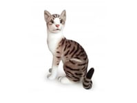 Sittande Katt Vit-Grå 30Cm 32447