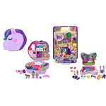 Polly Pocket Jumpin’ Style Pony Compact with Horse Show Theme, Micro Polly Doll & Friend, 2 Horse Figures, Surprise Reveals, Ages 4+, GTN14 & GTN21 GTN21-Big Pocket World Backyard Butterfly Compact