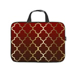 Diving fabric,Neoprene,Sleeve Laptop Handle Bag Handbag Notebook Case Cover Dark Red And Brown Blend Gold Quatrefoil,Classic Portable MacBook Laptop/Ultrabooks Case Bag Cover 12 inches