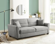 Fallon Fabric Sofa Bed With Underseat Storage and Matching Cushions and Black Block Feet