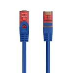 Câble Patch Ethernet Cat 6 U/UTP, Transmission jusqu'à 1Gigabit, AWG 26/7, 2 connecteurs RJ45. Idéal pour la Transmission par Fibre Optique avec des Liaisons Gigabit/LAN, 0.5m, Bleu