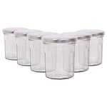 Argon Tableware Glass Jam Jars with Lids - 185ml - Pack of 6