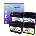 8 Cartouches compatibles avec l'imprimante HP OfficeJet 7512 Wide Format, 7610e, 7612 remplace HHP 932XL, HP 933XL (Noire+Couleur)- T3AZUR