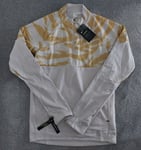 Nike Mid Layer Top Mens Small Cream Camo Dri-Fit Breathable Thermal Golf Casual