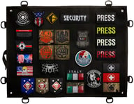 Patch Display Board Panel Case, Foldable Military Patches Holder, for Emblem Tactical Morale Army Combat Hook and Loop Backing Badges Appliques, D-Rings, Wrap Strap, Loop Surface, 24.4 x18 Inch