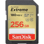 SanDisk 256 Go Extreme carte SDXC + RescuePRO Deluxe, jusqu'à 180 Mo/s, UHS-I, Classe 10, U3, V30