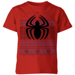 Marvel Avengers Spider-Man Logo Kids Christmas T-Shirt - Red - 5-6 Years - Red