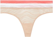 Calvin Klein Women's 3 Pack Thong (Low-Rise) 000QD5216E, Multicolour (Calypso Coral/Cedar/White), L