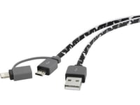 Renkforce Apple Ipad/Iphone/Ipod Tilslutningskabel [1X Usb 2.0 Stik A - 1X Usb 2.0 Stik Mikro-B, Apple Lightning-Stik] 0.20 M Camouflage