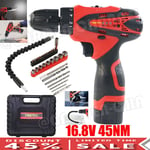 Electrical Cordless Electric Drill Driver Screwdriver Lio-Ion Battery LED 300mm