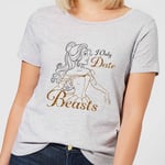 T-Shirt Femme La Belle et La Bête - Je Ne Sors qu'Avec des Bêtes (Disney) - Gris - S