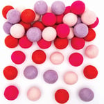 Baker Ross Valentines Felt Balls - Pack of 50, Kids Valentine's Craft Supplies (FC308)