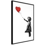 Plakat - Banksy: Girl with Balloon - 20 x 30 cm - Sort ramme