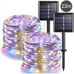 Fairy Outdoor LED-ljuskedja med SOLCELLER - 200 LED-lampor / 22m Flerfärgad