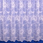The Textile House Rose Garden Floral Net Curtain - Finished In White - 2 Metres Wide x 90" (229cm) Drop