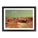 Big Box Art Red Planet Mars Space Framed Wall Art Picture Print Ready to Hang, Black A2 (62 x 45 cm)