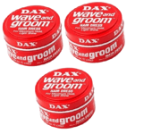 3 x Dax Wax Red Wave and Groom For Maximum Hold, Light Shine 99g Tin (Pack of 3)