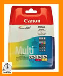 Canon CLI-526 Colour Ink Cartridges C/M/Y Tripack Genuine 4541B009 FAST FREE P&P