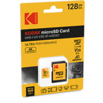 KODAK Carte Mémoire Micro SD - 128GB, Classe 10, Haute Performance, avec Adaptateur - Neuf
