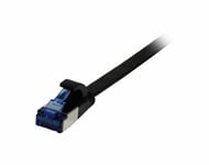 Patchkabel Rj45 Cat6a 500Mhz 10M Svart Uftp Platt Tpesuperflex Awg32 Synergy 21