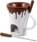 Swissmar F12064 Nostalgia Chocolate Fondue Mug Set 4-Piece, Ceramic/Stainless St