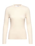 Slflydia New Rib Ls Knit O-Neck B Tops T-shirts & Tops Long-sleeved Cream Selected Femme