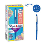 Paper Mate Flair Felt Tip Pens, Medium Point (0.7mm)p, Blue, Box of 12