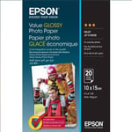 Epson Value Glossy Photo Paper - 10x15cm - 20 sheets [C13S400037]