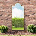 MirrorOutlet The Genestra - Gold Modern Contemporary Leaner and Wall Garden Mirror 75" X 33" (190CM X 85CM) Silver Mirror Glass with Black Metal Frame. Landscape or Portrait. Frost Protected Glass