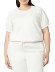 Goodthreads Women's Heritage Fleece Blouson Short-Sleeve Shirt, Ivory, M