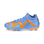 PUMA Future Match AG Chaussures Football (FG), Blue Glimmer White-Ultra Orange, 28 EU