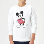 Sweat Homme Mickey Mouse Je t'Offre mon Cœur (Disney) - Blanc - L